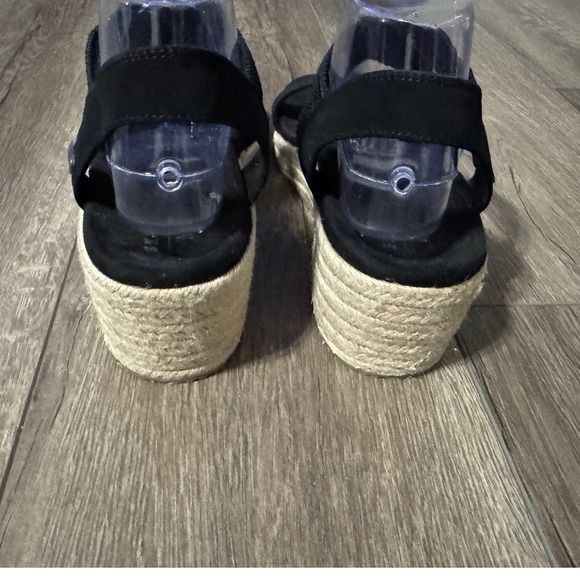 Skechers x Martha Stewart Arch Fit Black Espadrille Wedge Sandals Size 10 - Picture 4 of 7